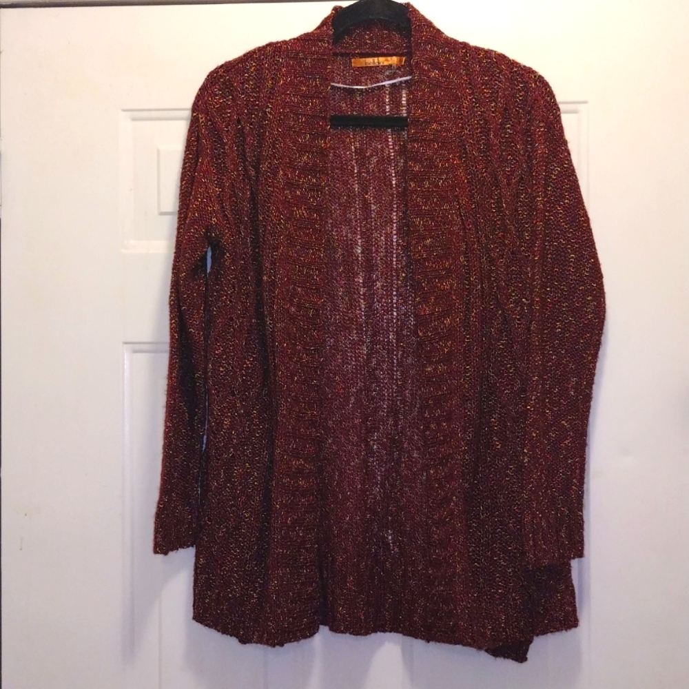 Belldini Women's Red wine Long Sleeve Cardigan Size Medium‎